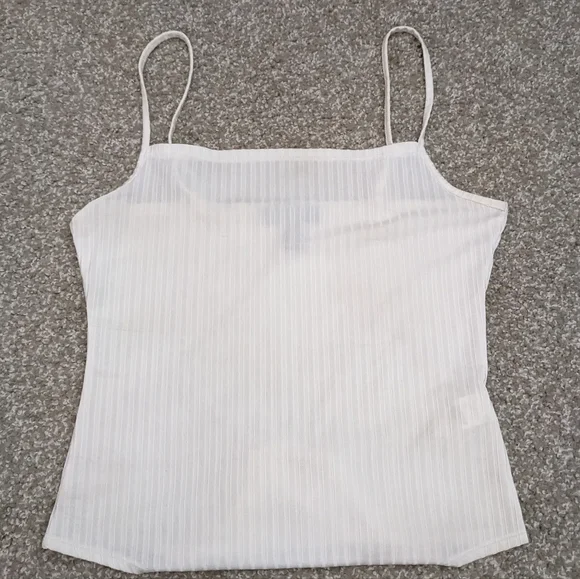 (2/$25) SWS ribbed bodysuit spaghetti strap white - Picture 2 of 12